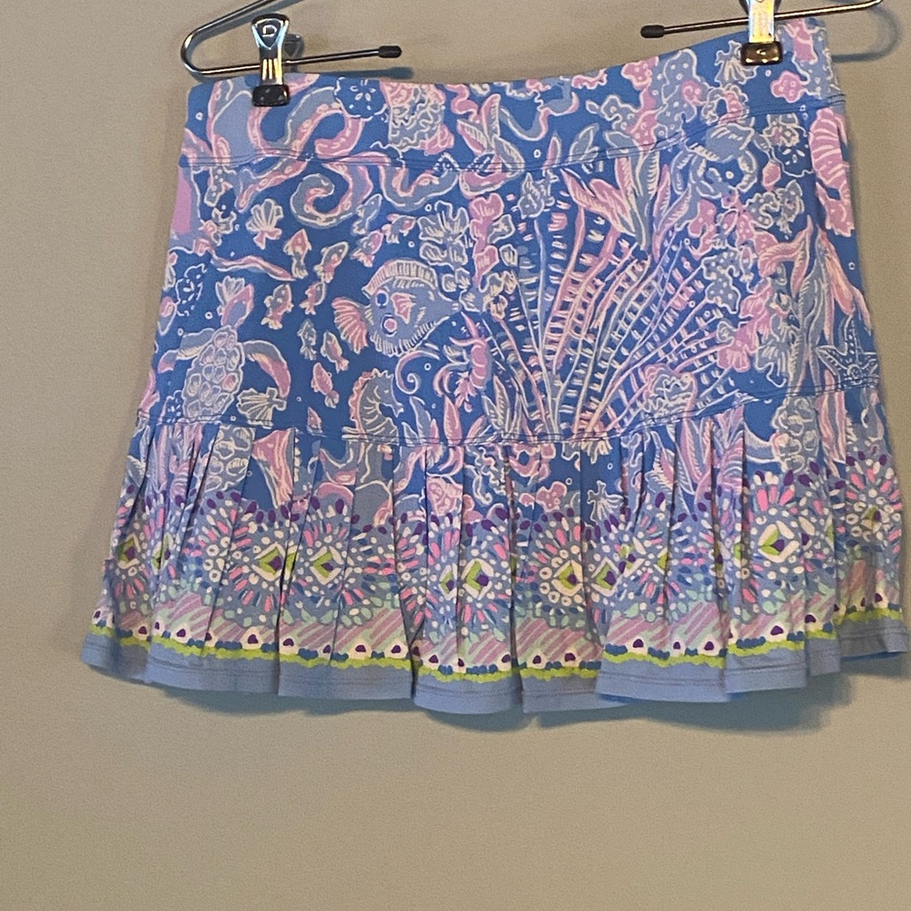 Lilly Pulitzer Blue and Pink Mini Skirt - Picture 2 of 2